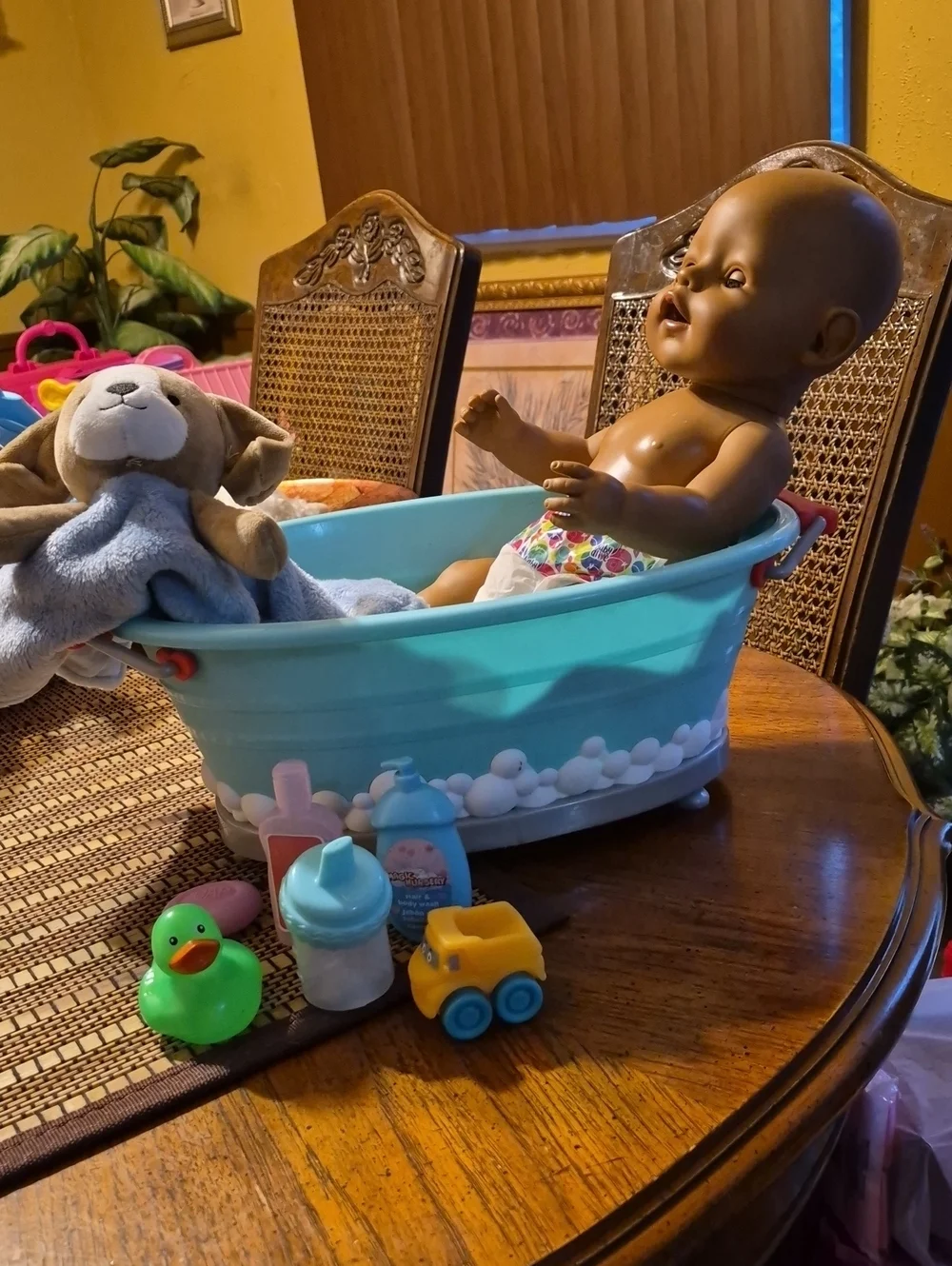 Drink-Wet Baby Doll With Bathtub